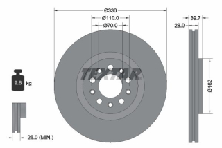 Brzdový kotouč 330mm přední sada