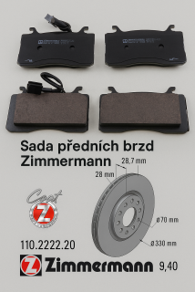 Sada předních brzd Zimmermann Giulia/Stelvio 330mm