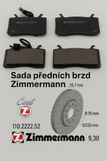 Sada předních brzd Zimmermann vrtané Giulia/Stelvio 330mm