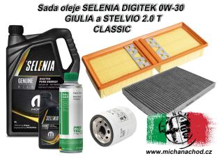 Sada oleje Selenia Classic GIULIA a STELVIO 2.0T
